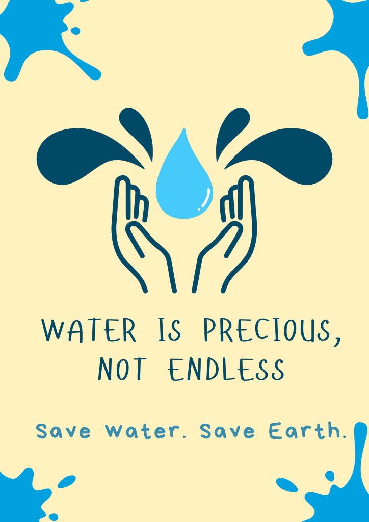 Slogan on Save Water