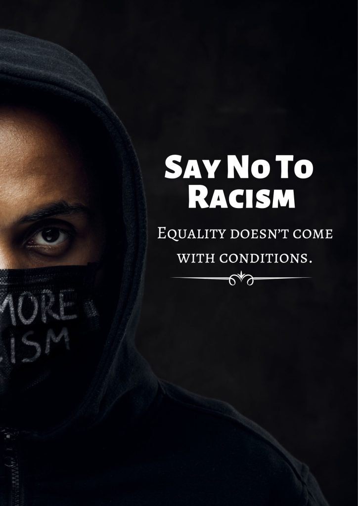 Strong Poster Slogan About Discrimination for Awareness