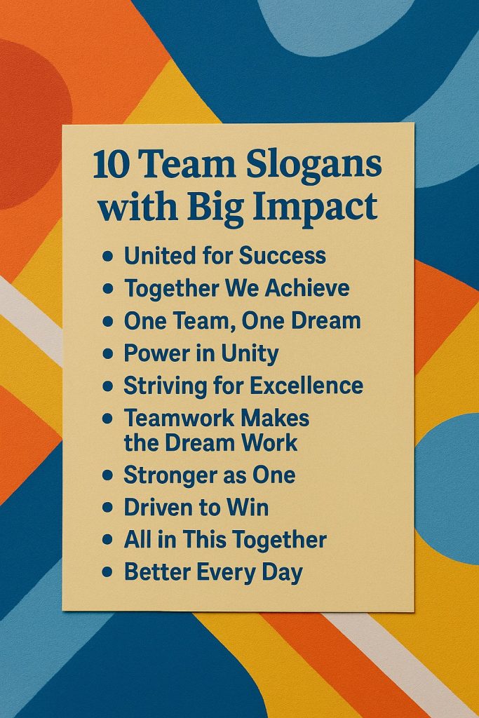 Short Team Slogans